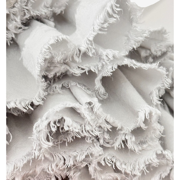 Rock & Rose Silver Gray Tiered Raw Edge Pull On Boho Maxi Skirt Large - Picture 6 of 6